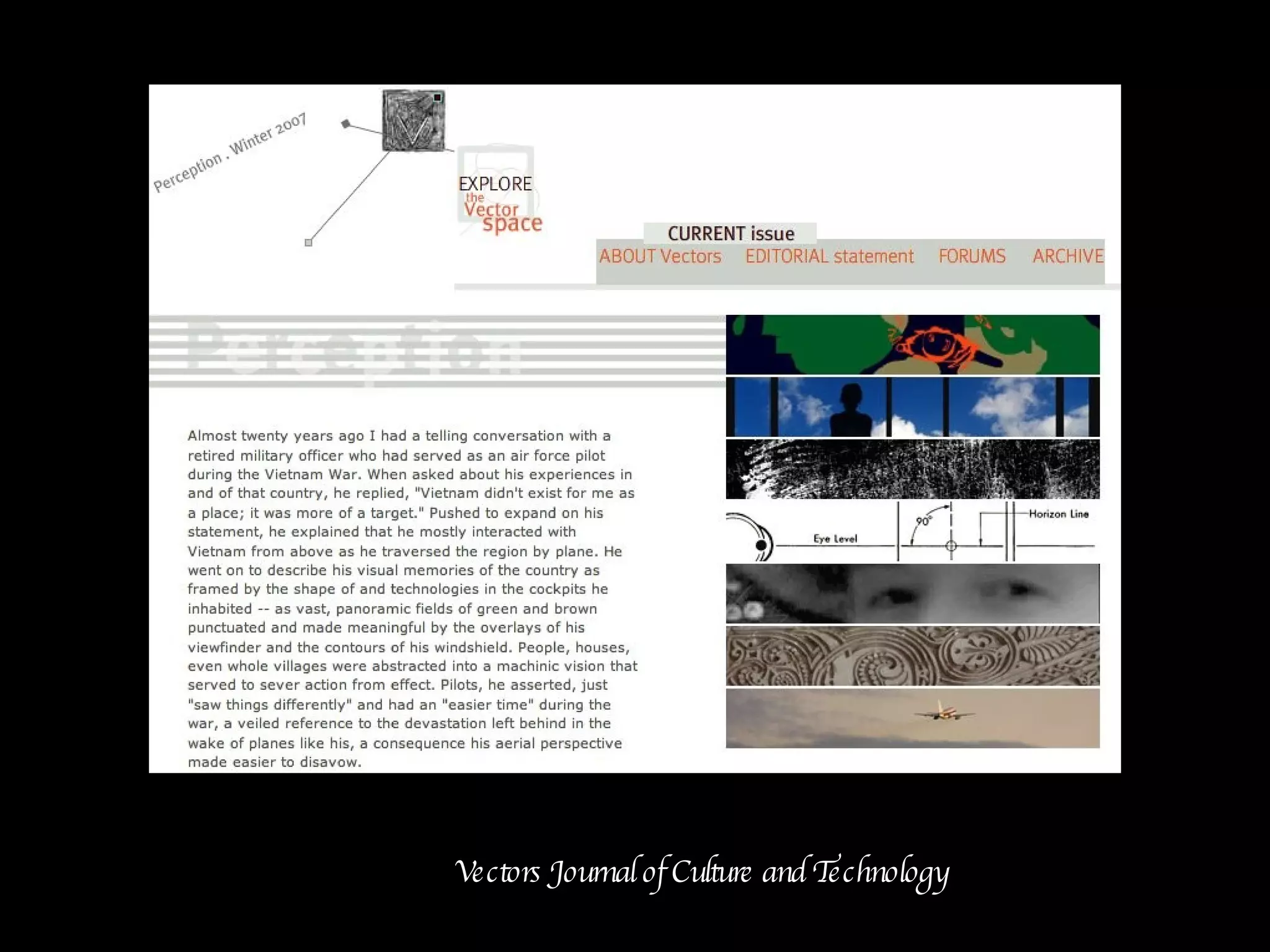 Vectors Journal of Culture and Technology 