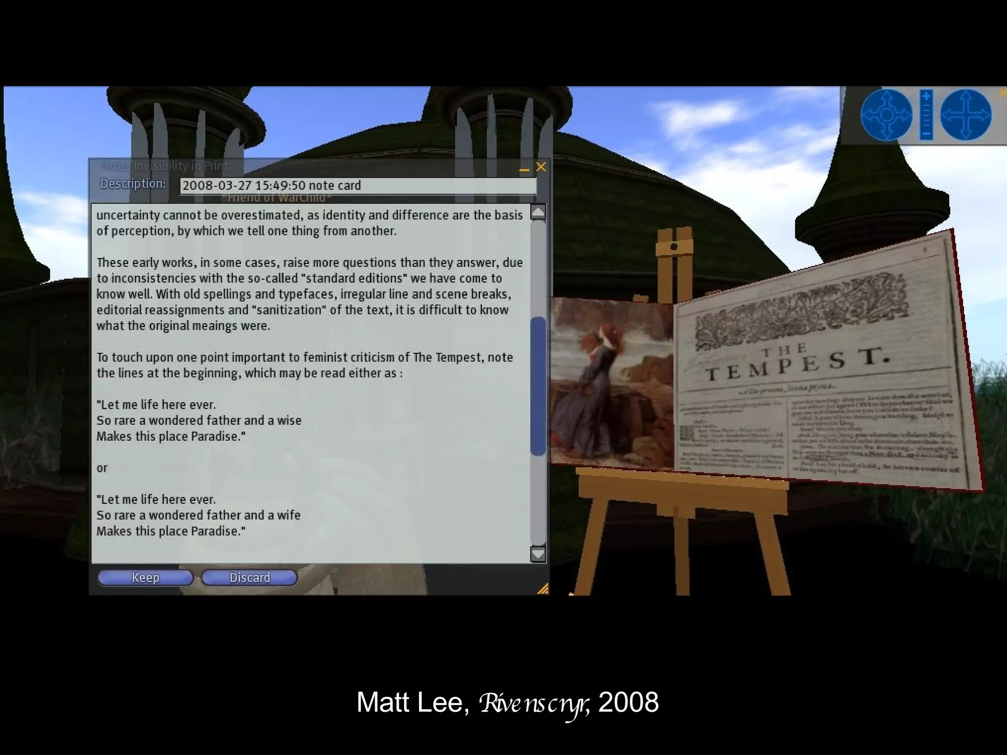 Matt Lee,  Rivenscryr,  2008 