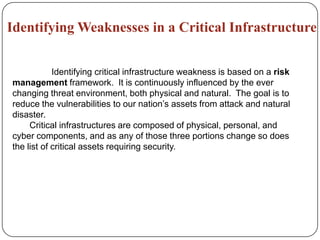 Key Infrastructure Weaknesses Infrastructure security | PPTX