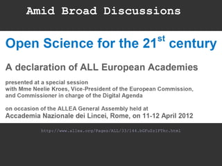 http://www.allea.org/Pages/ALL/33/144.bGFuZz1FTkc.html
Amid Broad Discussions
 