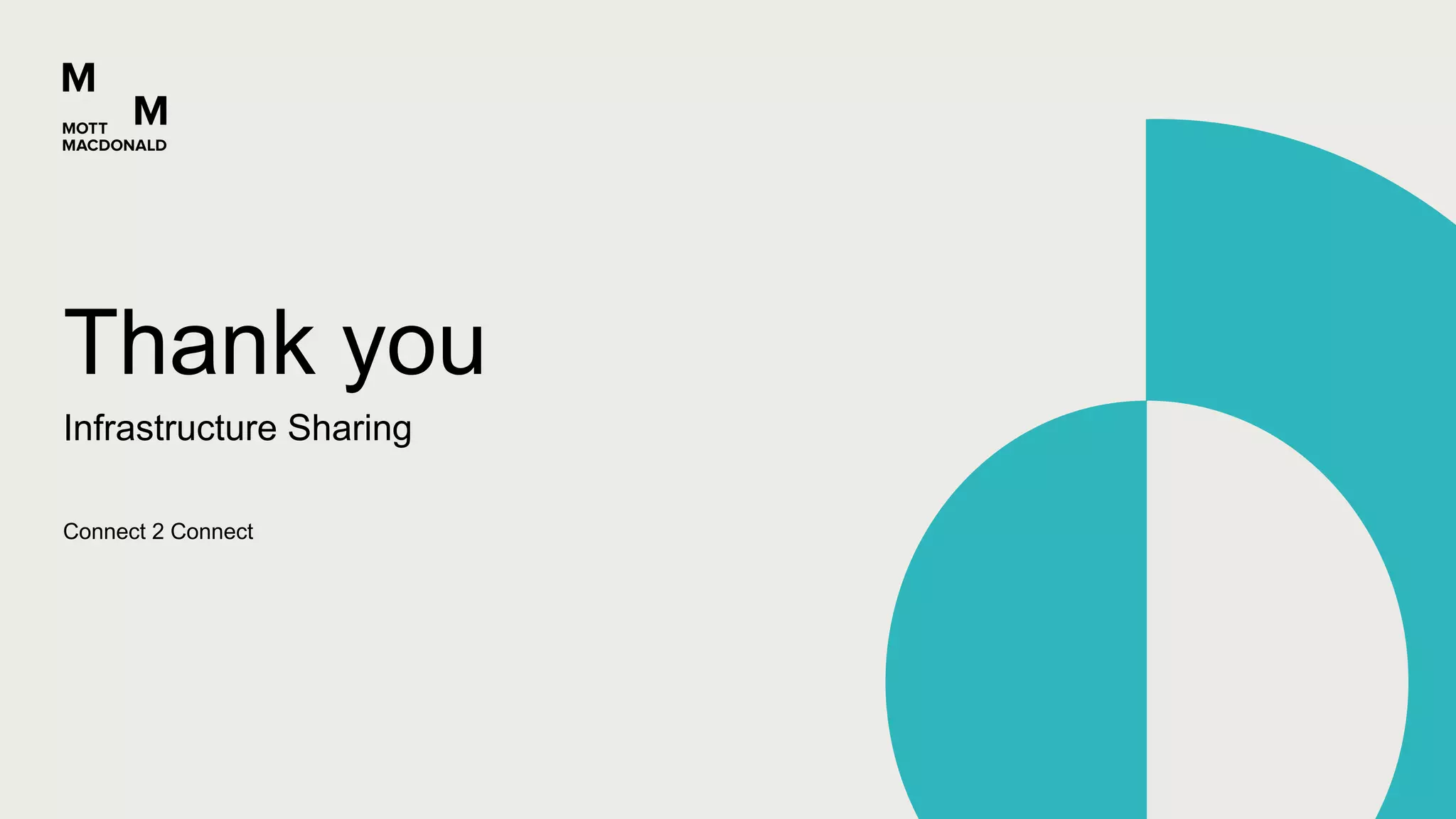 Connect 2 Connect
Infrastructure Sharing
Thank you
 