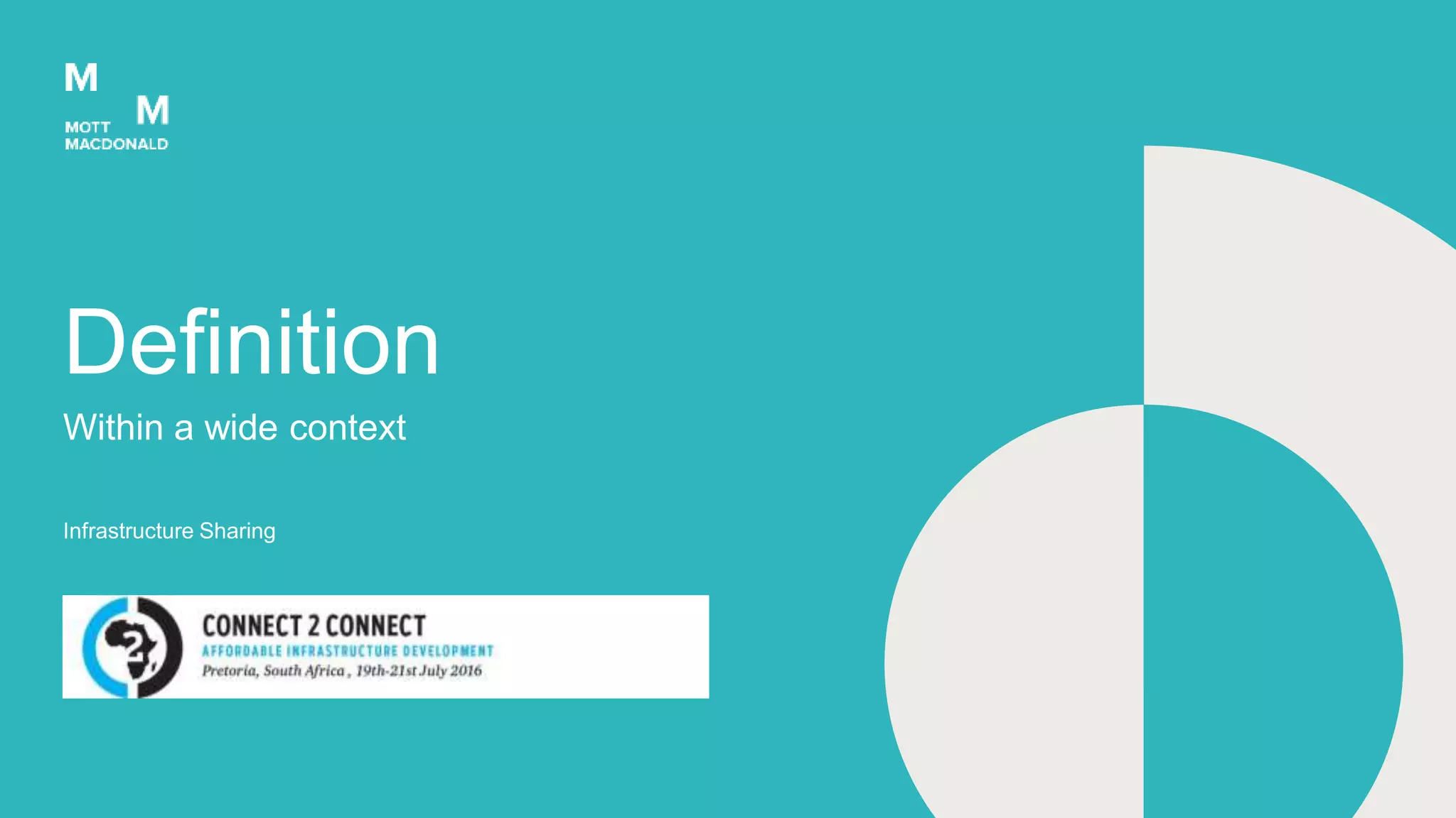 Infrastructure Sharing
Within a wide context
Definition
 