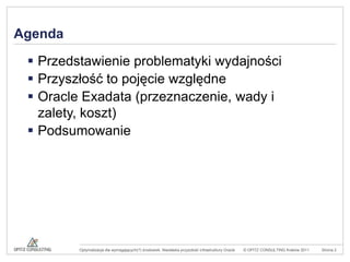 AgendaPrzedstawienie problematyki wydajności