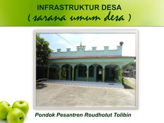 Pondok Pesantren Roudhotut Tolibin
INFRASTRUKTUR DESA
( sarana umum desa )
 
