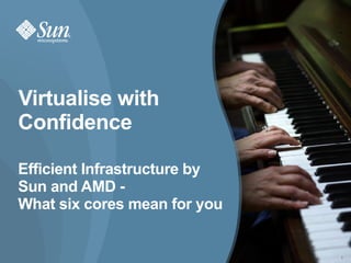 Virtualise with
Confidence

Efficient Infrastructure by
Sun and AMD -
What six cores mean for you


                              1
 