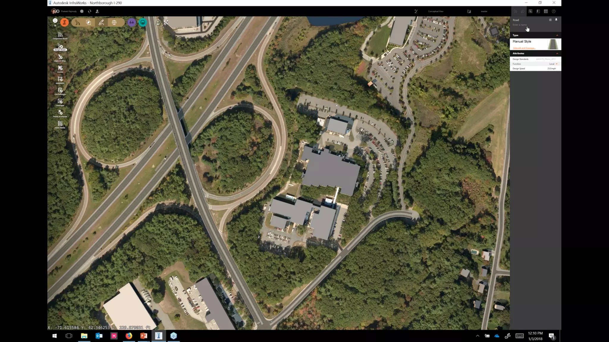 InfraWorks 2018.2 - Enhancements to road modeling and quantities