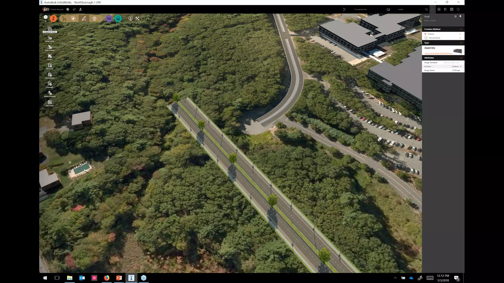 InfraWorks 2018.2 - Enhancements to road modeling and quantities