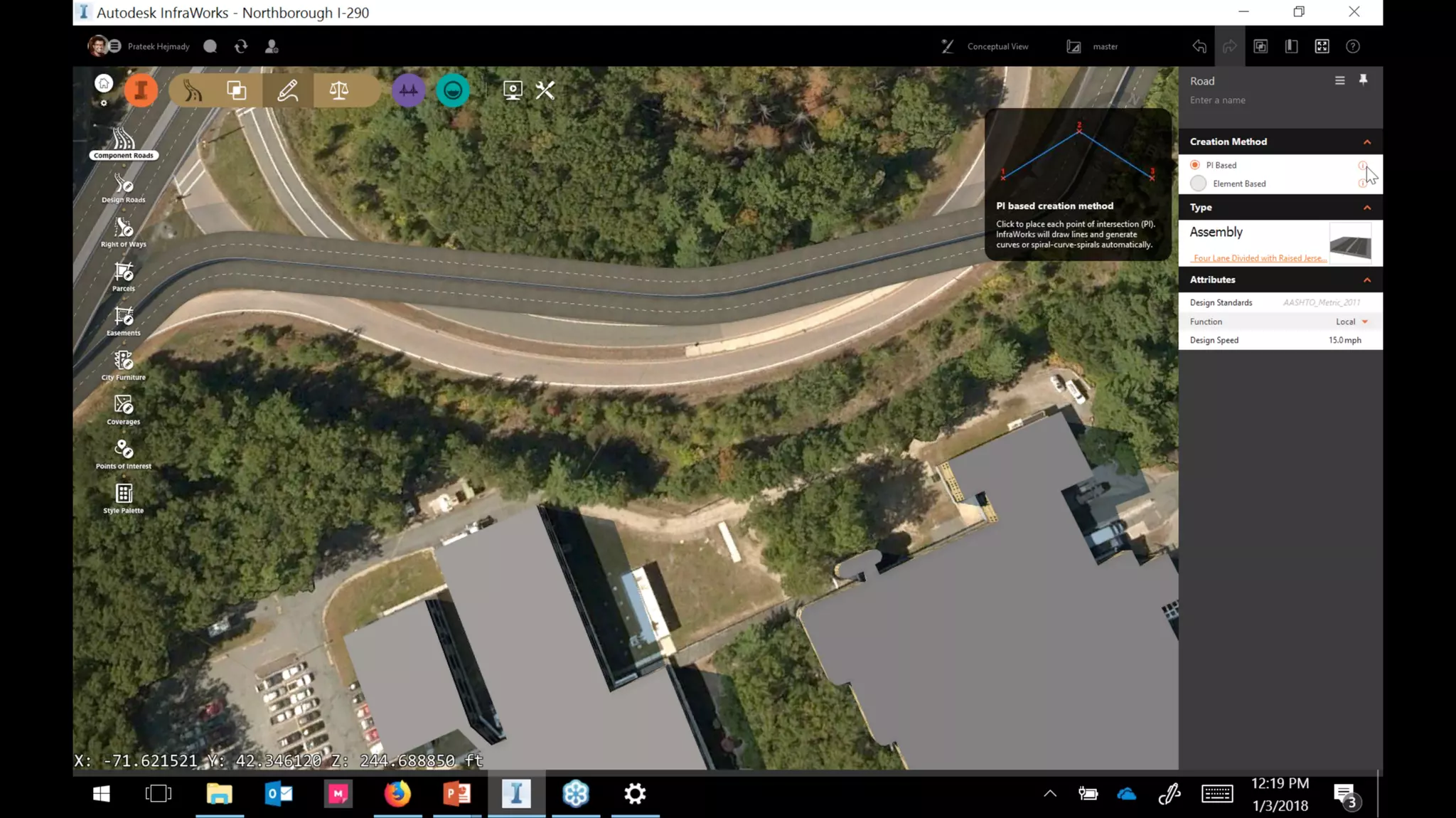 InfraWorks 2018.2 - Enhancements to road modeling and quantities