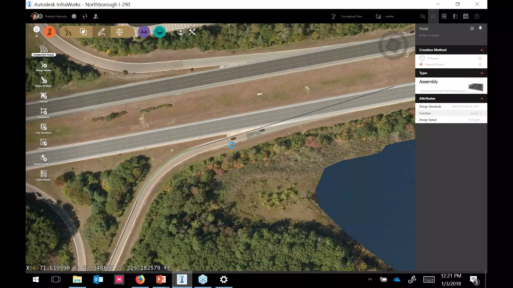 InfraWorks 2018.2 - Enhancements to road modeling and quantities