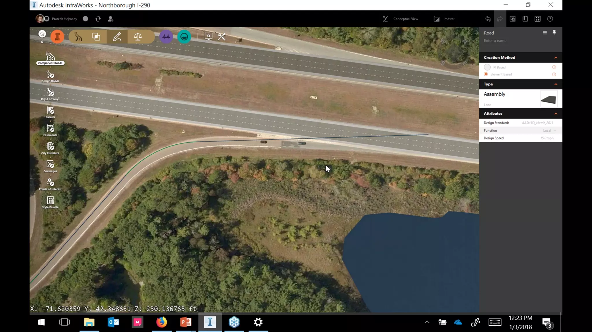 InfraWorks 2018.2 - Enhancements to road modeling and quantities