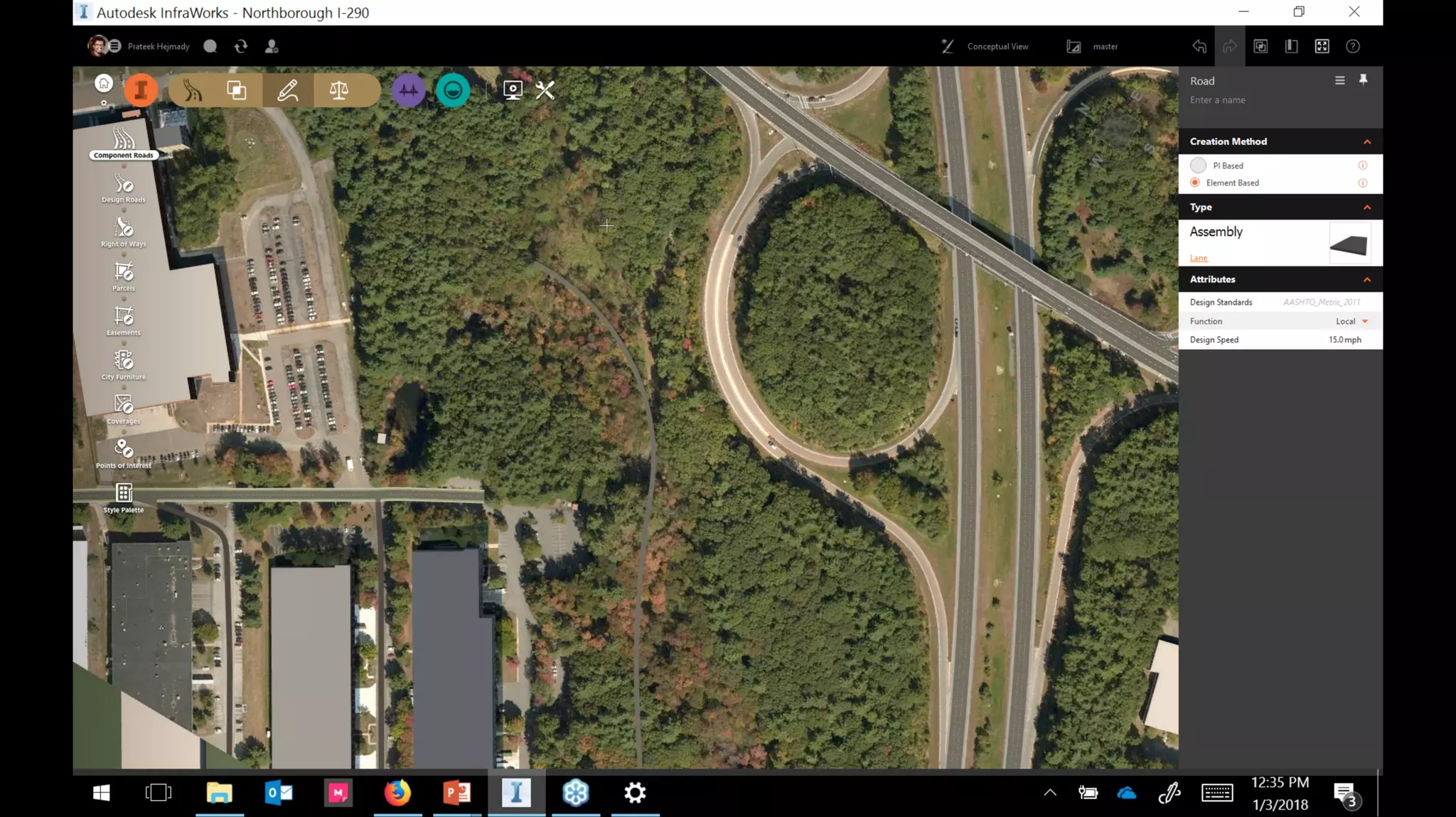InfraWorks 2018.2 - Enhancements to road modeling and quantities
