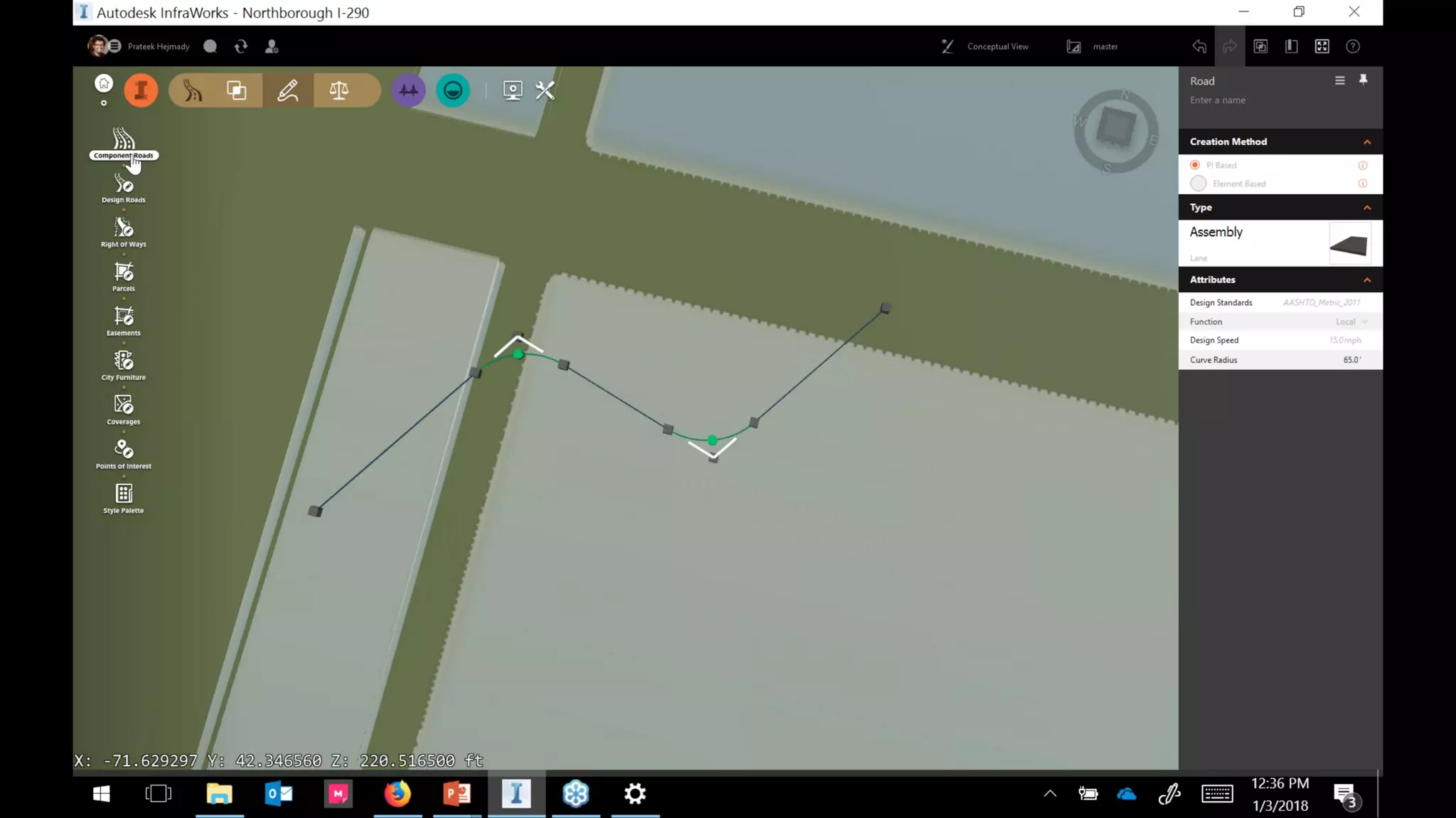 InfraWorks 2018.2 - Enhancements to road modeling and quantities
