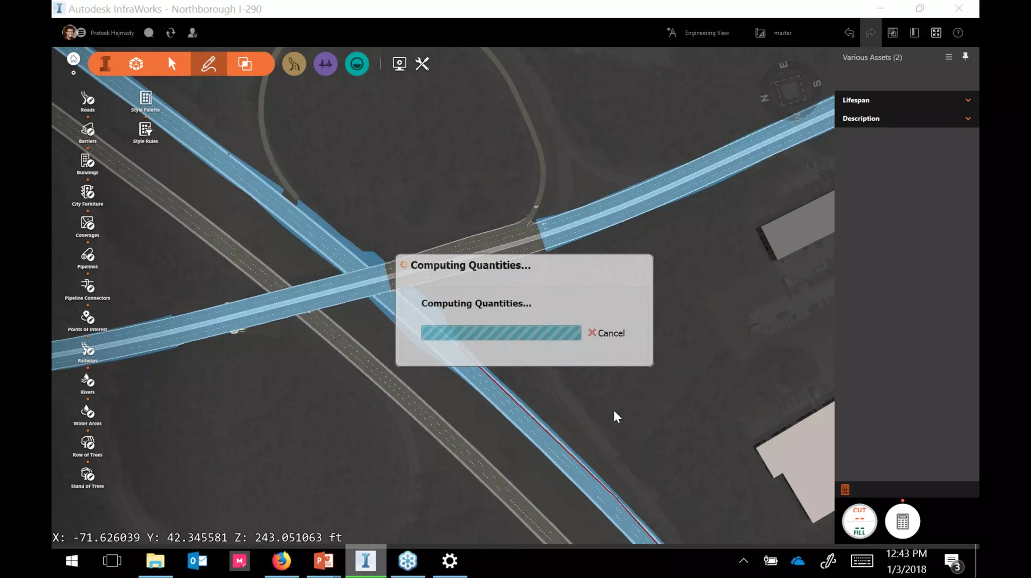InfraWorks 2018.2 - Enhancements to road modeling and quantities