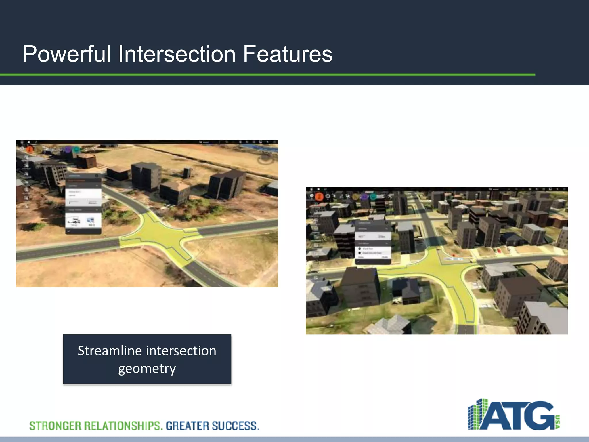 Powerful Intersection Features 
Streamline intersection 
geometry 
 