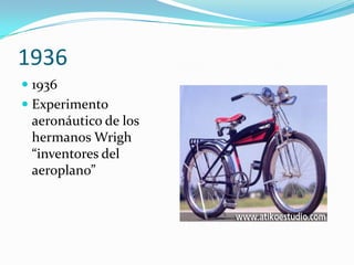 19361936Experimento aeronáutico de los hermanos Wrigh “inventores del aeroplano”