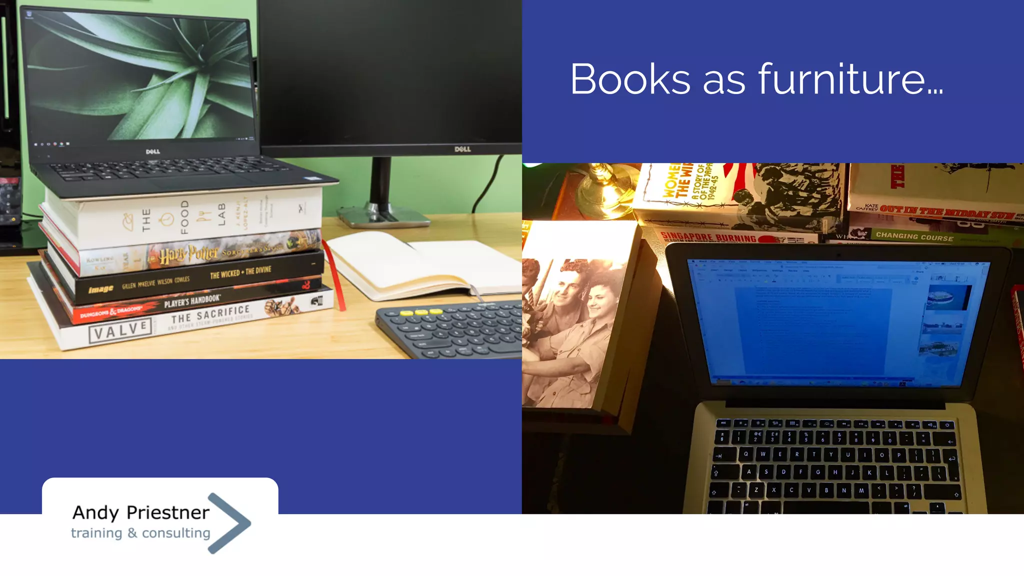 Books as furniture…
 