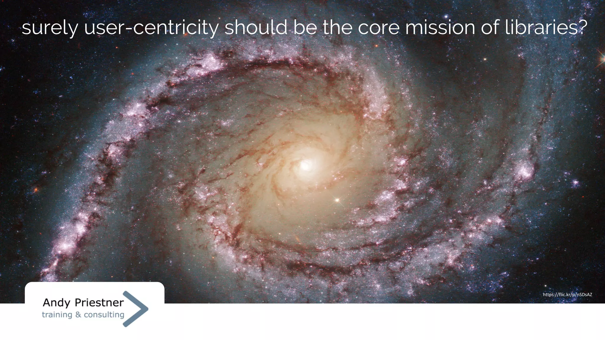 surely user-centricity should be the core mission of libraries?
https://flic.kr/p/nSDsAZ
 