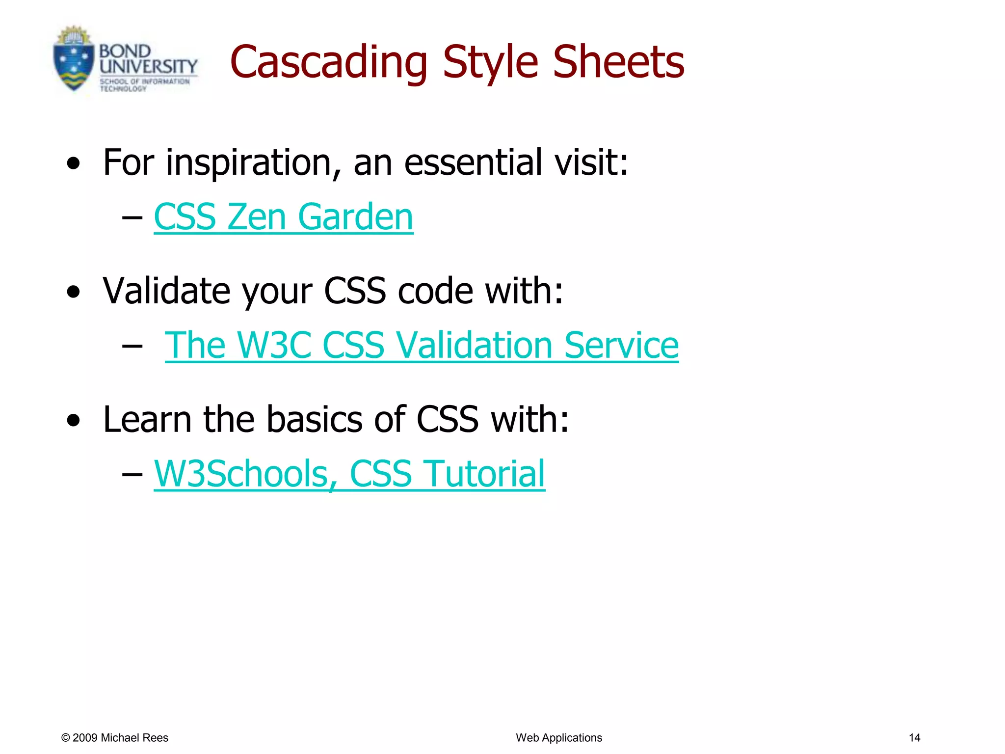 INFT132 093 05 Cascading Style Sheets | PPT