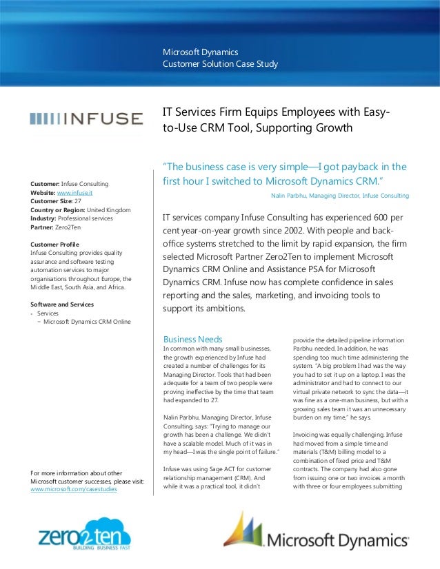 Infuse consulting case study
