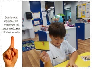 Cuanto más
explícita es la
enseñanza del
pensamiento, más
efectiva resulta.

 