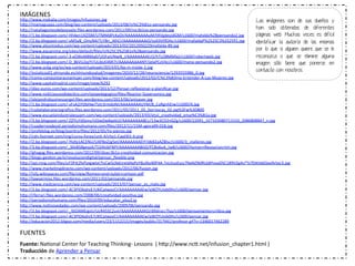 IMÁGENES	
  

h9p://www.mokalia.com/images/infusiones.jpg	
  
Las imágenes son de sus dueños y
h9p://mamaguapa.com/blog/wp-­‐content/uploads/2013/08/ni%C3%B1o-­‐pensando.jpg	
  
han sido obtenidas de diferentes
h9p://nataliagomezdelpozuelo.ﬁles.wordpress.com/2011/09/nic3b1os-­‐pensando.jpg	
  
páginas web. Muchas veces es difícil
h9p://1.bp.blogspot.com/-­‐Hh4en1XZiSM/UTMMdPcKaDI/AAAAAAAAAuM/tXVgdeyjdGM/s1600/mafalda%2Bpensando2.jpg	
  
h9p://2.bp.blogspot.com/-­‐vM5yB_OmyN4/TcY8n_JKhCI/AAAAAAAAAiQ/vy03Vl9O+c/s1600/mafaldaP%2525C3%252591.jpg	
  
identificar la autoría de las mismas
h9p://www.aliusmodus.com/wp-­‐content/uploads/2013/02/2012050229mafalda-­‐89.jpg	
  
por lo que si alguien quiere que se le
h9p://www.equanima.org/sites/default/ﬁles/ni%25C3%25B1o%2Bpensando.jpg	
  
h9p://2.bp.blogspot.com/-­‐3-­‐xOWxM8Ma0/UQFaIUNwN_I/AAAAAAAAErQ/hTLO8MMlxjI/s1600/robertweb.jpg	
  
reconozca o que se elimine alguna
h9p://2.bp.blogspot.com/-­‐D_BkVU2qjYI/ULibLK4Ml7I/AAAAAAAAANY/JelaPCzV4cI/s1600/mono-­‐pensando2.jpg	
  
imagen sólo tiene que ponerse en
h9p://www.uckg.org/es/wp-­‐content/uploads/2013/01/bp-­‐m-­‐inside-­‐1.jpg	
  
contacto con nosotros
h9p://esta+cos01.elmundo.es/elmundosalud/imagenes/2010/12/28/neurociencia/1293555986_0.jpg	
  
h9p://como-­‐conquistaraunamujer.com/blog/wp-­‐content/uploads/2012/02/C%C3%B3mo-­‐Entender-­‐A-­‐Las-­‐Mujeres.jpg	
  
h9p://www.capitalmadrid.com/image/view/6292	
  
h9p://diez-­‐euros.com/wp-­‐content/uploads/2013/12/Pensar-­‐reﬂexionar-­‐y-­‐planiﬁcar.jpg	
  
h9p://www.no+ciasusodidac+co.com/ojopedagogico/ﬁles/Reactor-­‐Supersonico.jpg	
  
h9p://alejandrobusinessangel.ﬁles.wordpress.com/2013/06/antsaver.jpg	
  
h9p://1.bp.blogspot.com/-­‐vFsA2jYDbHw/Tytr3rmdoNI/AAAAAAAAUYM/B_CaRgnhEiw/s1600/A.jpg	
  
h9p://nubelaboratoriograﬁco.ﬁles.wordpress.com/2011/05/2011_05_borrascas_02.jpg%3Fw%3D800	
  
h9p://www.escuelaindustrialesupm.com/wp-­‐content/uploads/2013/03/etsii_crea+vidad_ense%C3%B1a.jpg	
  
h9p://3.bp.blogspot.com/-­‐ZZlYuYdSons/UQwDw8aekUI/AAAAAAAABCc/13w3CO2nGZg/s1600/22091_327333080711510_2086808847_n.jpg	
  
h9p://cuadernosdesol.periodismohumano.com/ﬁles/2012/11/15M-­‐agora99-­‐018.jpg	
  
h9p://profeblog.es/blog/joor+ro/ﬁles/2012/05/Yo-­‐pienso.jpg	
  
h9p://cdn.fxstreet.com/img/curso-­‐forex/unit-­‐4/chp1-­‐CapD01-­‐6.png	
  
h9p://2.bp.blogspot.com/-­‐Ylofp1ACENU/UXP8oZJg5eI/AAAAAAAAEtY/dkB2aAZBlsc/s1600/3_+talleres.jpg	
  
h9p://3.bp.blogspot.com/_30vB58geqJA/TI2AhibFNPI/AAAAAAAABGQ/FC8o6uA_tw8/s1600/Human+Resources+tm.jpg	
  
h9p://ghugag.ﬁles.wordpress.com/2012/09/disec3b1o-­‐crea+vidad-­‐comunicacion.jpg	
  
h9p://blogs.ges+on.pe/e/revoluciondigital/pensar_ﬂexible.png	
  
h9p://api.ning.com/ﬁles/uY3PJt2fxPyxgwlot7IsCw5LNdnrxtd4qPyY8uI0o40P4A-­‐7xLituoEyzz7NxNZN0RLbBYovaDSC189VZgAU*b7EMzb6QayN/pic3.jpg	
  
h9p://www.marke+ngdirecto.com/wp-­‐content/uploads/2012/06/fusion.jpg	
  
h9p://isfa.wikispaces.com/ﬁle/view/Romeo+and+Juliet+cartoon.pdf	
  
h9p://lawyermiss.ﬁles.wordpress.com/2011/03/pensando.jpg	
  
h9p://www.medciencia.com/wp-­‐content/uploads/2013/07/pensar_es_malo.jpg	
  
h9p://3.bp.blogspot.com/-­‐4C3PID6qhzE/UKlCpIwpyCI/AAAAAAAAAEw/qWZYUiob0Hs/s1600/pensar.jpg	
  
	
  
h9p://rferrari.ﬁles.wordpress.com/2008/06/crea+vidad-­‐posi+va.jpg	
  
h9p://periodismohumano.com/ﬁles/2010/09/educator_plus2.jp	
  
	
  
	
  
h9p://www.no+novedades.com/wp-­‐content/uploads/2009/06/pensando.jpg	
  
h9p://2.bp.blogspot.com/-­‐_9JOAMEigzU/UcR45SC2uvI/AAAAAAAAAKQ/d9dnvLr7lso/s1600/pensamiento+cri+co.jpg	
  
h9p://3.bp.blogspot.com/-­‐4C3PID6qhzE/UKlCpIwpyCI/AAAAAAAAAEw/qWZYUiob0Hs/s1600/pensar.jpg	
  
h9p://educacion2012.bligoo.com/media/users/23/1152215/images/public/317941/profesor.gif?v=1346017462289	
  

FUENTES	
  
Fuente:	
  Na+onal	
  Center	
  for	
  Teaching	
  Thinking-­‐	
  Lessons	
  	
  (	
  h9p://www.nc9.net/infusion_chapter1.html	
  )	
  
Traducción	
  de	
  Aprender	
  a	
  Pensar	
  

 