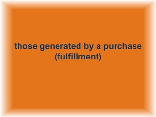 those generated by a purchase
(fulfillment)

 