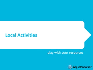 Local Activities


                   play with your resources
 