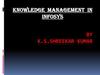 knowledge  management  in infosys Byk.s.shreekarkumar 