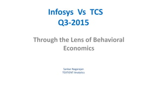 Infosys Vs TCS
Q3-2015
Through the Lens of Behavioral
Economics
Sankar Nagarajan
TEXTIENT Analytics
 