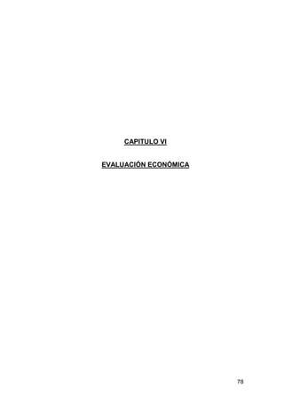 78 
CAPITULO VI 
EVALUACIÓN ECONÓMICA 
 