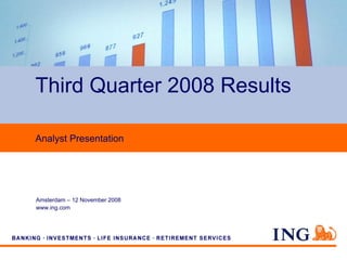 Third Quarter 2008 Results

Analyst Presentation




Amsterdam – 12 November 2008
www.ing.com
 