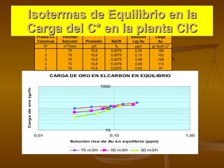 Isotermas de Equilibrio en la Carga del C* en la planta CIC 