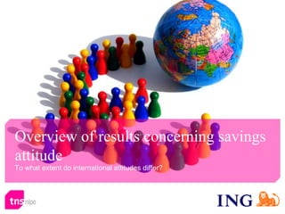 Overview of results concerning savings
attitude
To what extent do international attitudes differ?
 