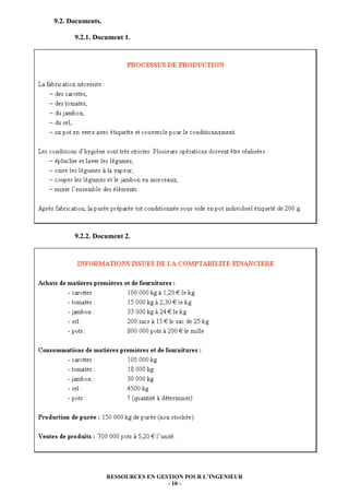 9.2. Documents.
9.2.1. Document 1.

9.2.2. Document 2.

RESSOURCES EN GESTION POUR L’INGENIEUR
- 10 -

 