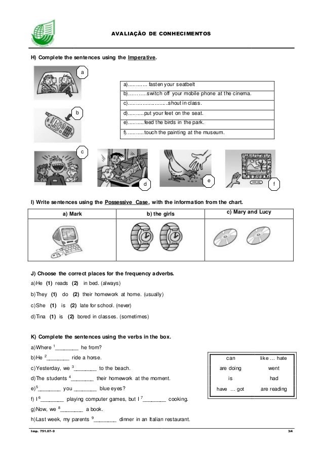 Ingles 6 º Teste Global