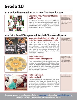 Grade 10
Interactive Presentations – Islamic Speakers Bureau
                                Getting to Know American Musl...