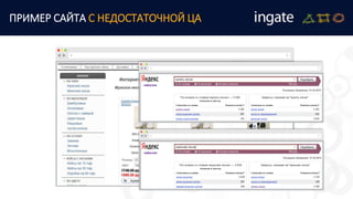 ПРИМЕР САЙТА С НЕДОСТАТОЧНОЙ ЦА
 