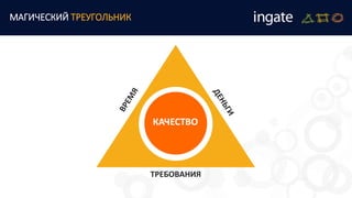 МАГИЧЕСКИЙ ТРЕУГОЛЬНИК
ТРЕБОВАНИЯ
КАЧЕСТВО
 