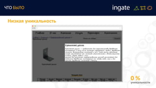 ЧТО БЫЛО
Низкая уникальность
0 %уникальности
 