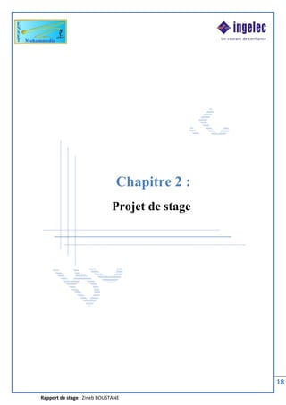 Rapport de stage : Zineb BOUSTANE
18
Chapitre 2 :
Projet de stage
 