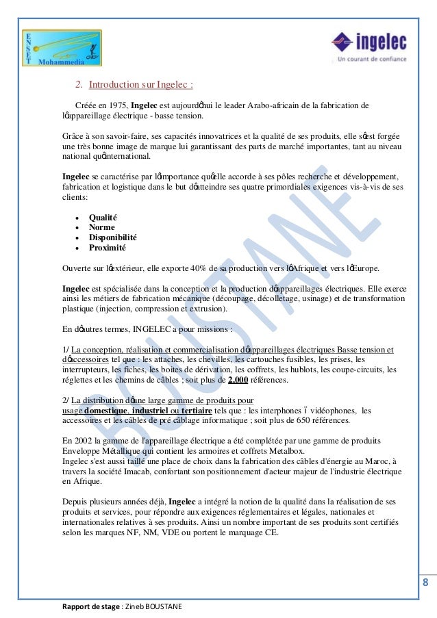 Rapport De Stage Technicien Dusinage Lettre 234