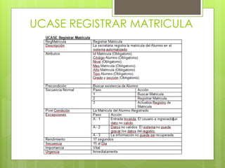 UCASE REGISTRAR MATRICULA
 