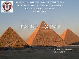 REPÚBLICA BOLIVARIANA DE VENEZUELA
DEPARTAMENTO DE FORMACION GENERAL
ESCUELA DE INGENIERIA
CABUDARE
Nombre: Juan Fonseca
C.I. 26120549
 
