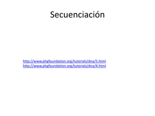 Secuenciación

http://www.phgfoundation.org/tutorials/dna/5.html
http://www.phgfoundation.org/tutorials/dna/4.html

 