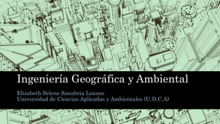 Ingeniería Geográfica y Ambiental 
Elizabeth Selene Sanabria Lozano 
Universidad de Ciencias Aplicadas y Ambientales (U.D.C.A) 
 