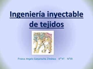 Ingeniería inyectable
de tejidos
Franco Angelo Cunyarache Jiménez. 6°”A”. N°19.
 