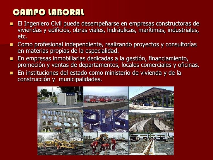 Resultado de imagen para campo laboral de un ingeniero civil
