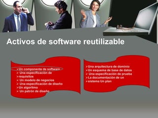  Tienen puntos de variación que permiten configurarlosImplementación del DominioConsiste en la creación y almacenamiento de los activos de software que se