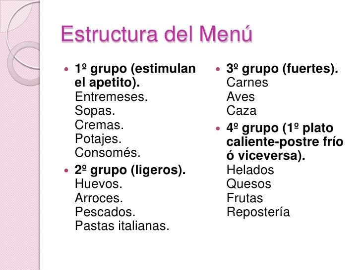 Ingenieria del menú