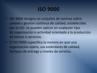 Ingenieria de software iso 9000 & iso spice 15504 | PPTX